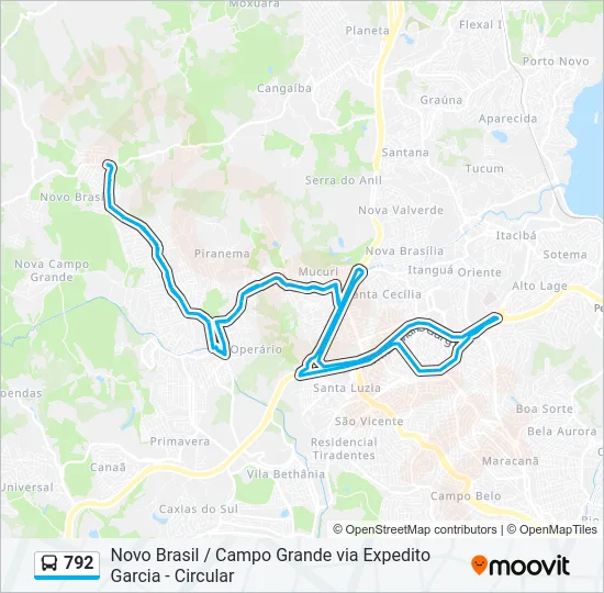 792 Bus Line Map