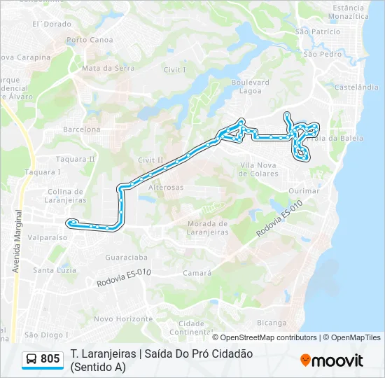 805 Bus Line Map