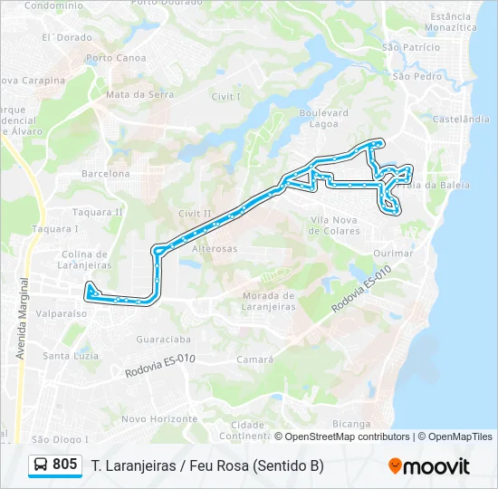 805 Bus Line Map