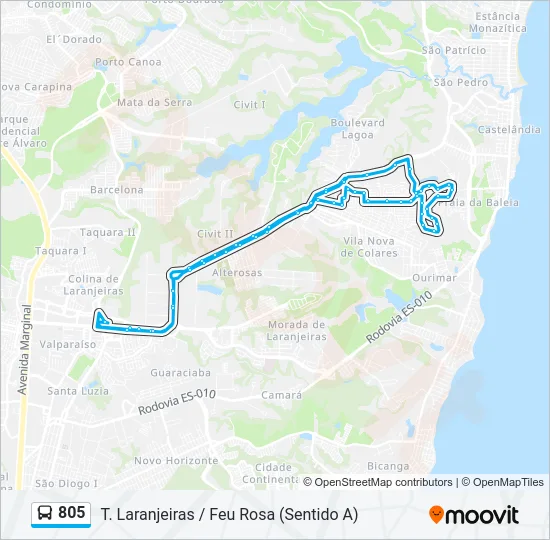 805 Bus Line Map