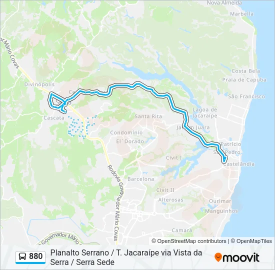 880 Bus Line Map