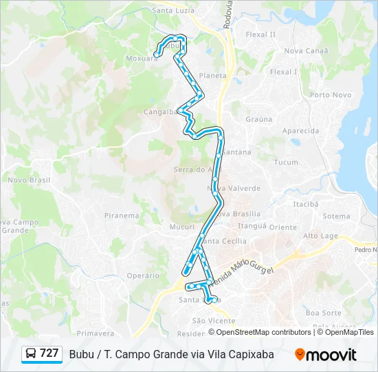 727 Bus Line Map