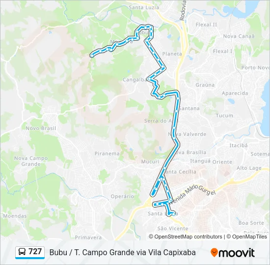 727 Bus Line Map