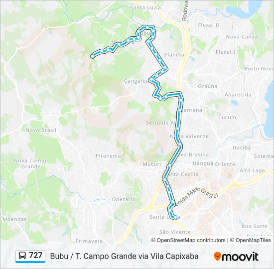 727 Bus Line Map