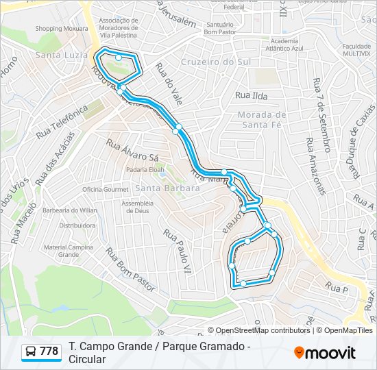 778 bus Line Map