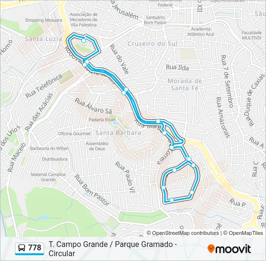778 Bus Line Map