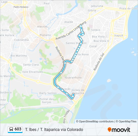 603 bus Line Map