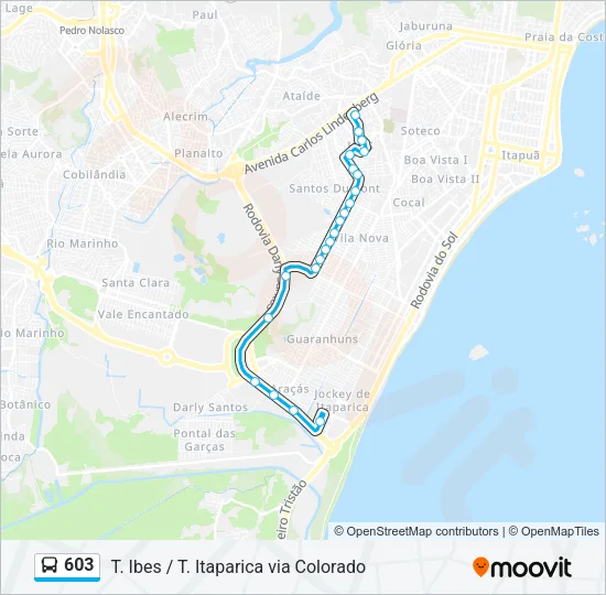 603 Bus Line Map