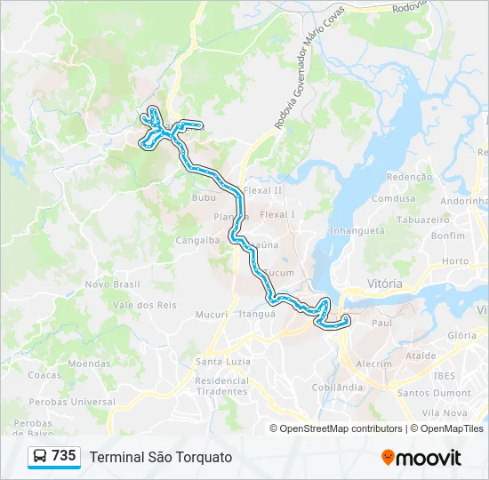 735 Bus Line Map