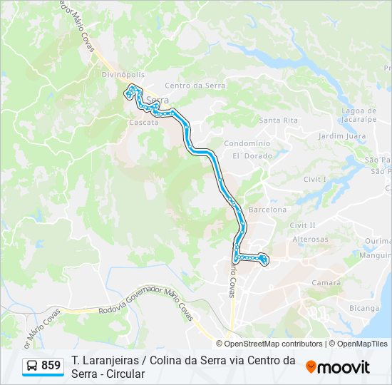 Mapa de 859 de autobús