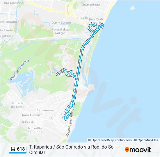 618 Bus Line Map