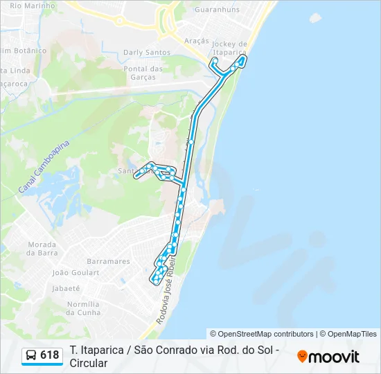 618 Bus Line Map