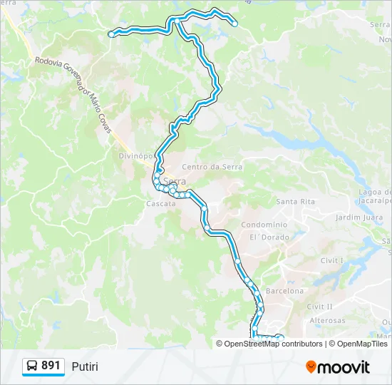 891 Bus Line Map