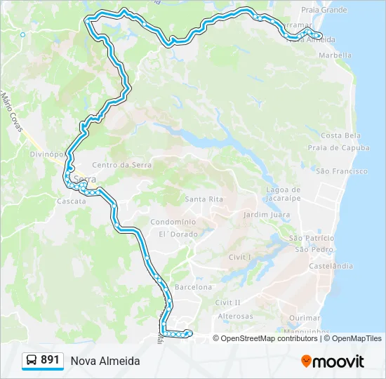 891 Bus Line Map