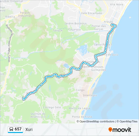 657 Bus Line Map