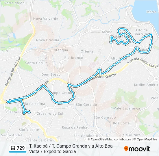 729 Bus Line Map