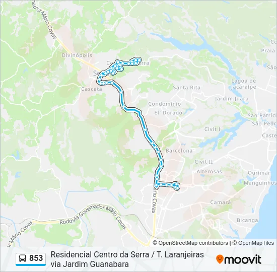 853 Bus Line Map