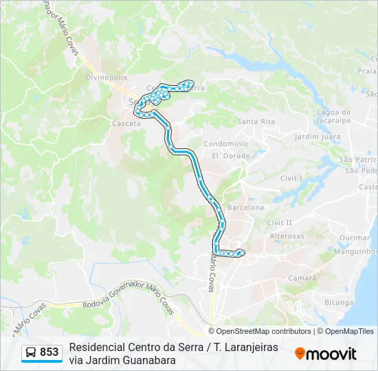 853 Bus Line Map