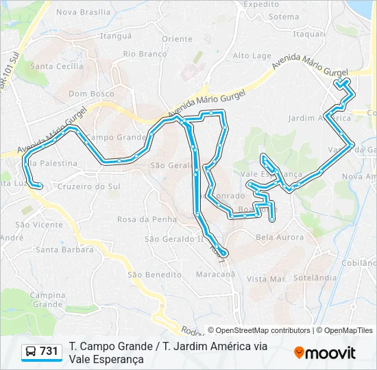 731 Bus Line Map