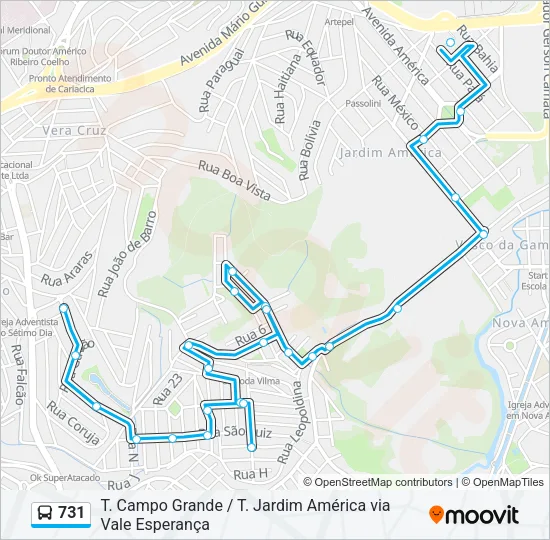 731 Bus Line Map
