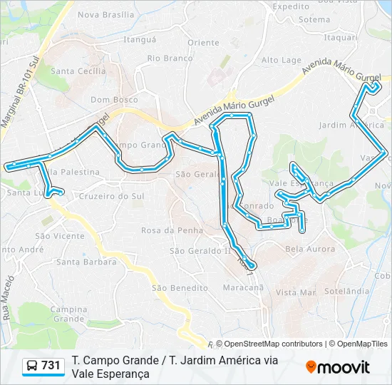 731 Bus Line Map