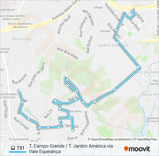731 Bus Line Map