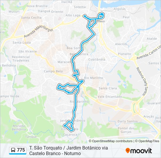 775 bus Line Map