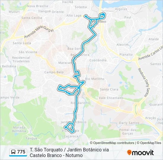 775 Bus Line Map