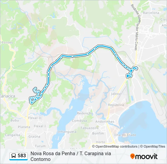 583 Bus Line Map