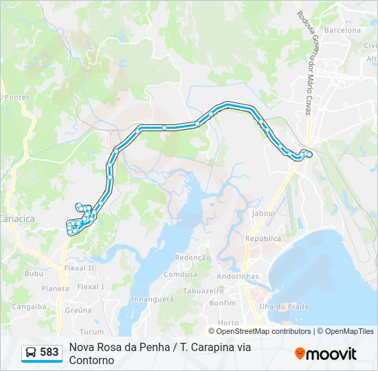 583 Bus Line Map
