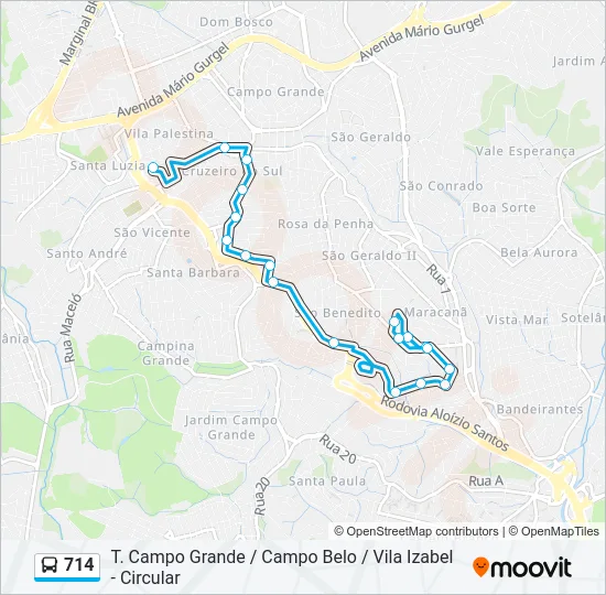 714 Bus Line Map