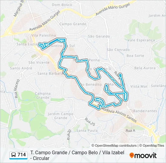 714 Bus Line Map