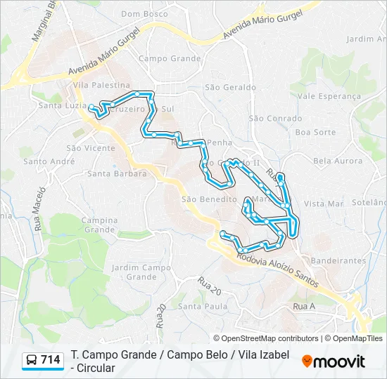 714 Bus Line Map