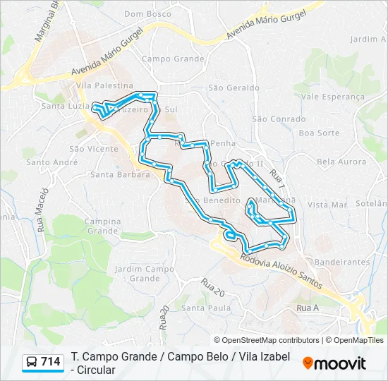 714 Bus Line Map