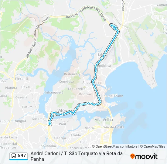 597 Bus Line Map
