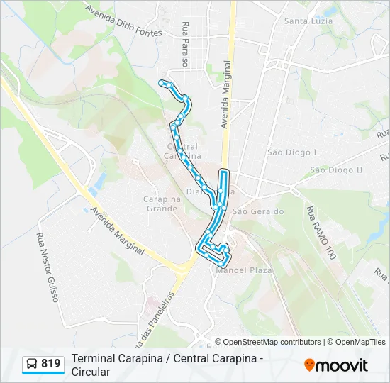 819 Bus Line Map