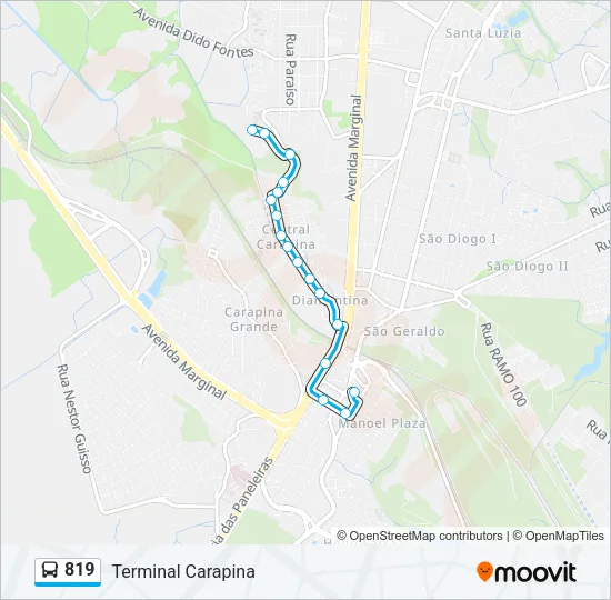 819 Bus Line Map