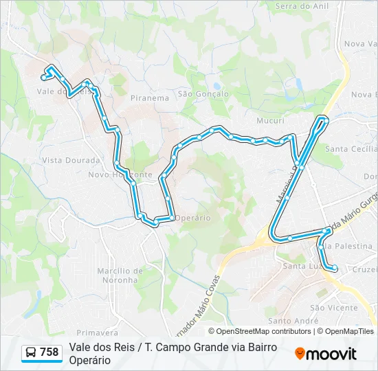 758 Bus Line Map