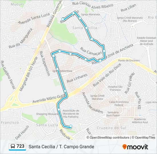 723 Bus Line Map