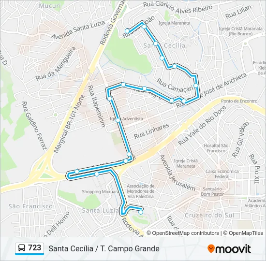723 Bus Line Map