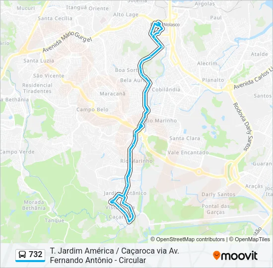 732 Bus Line Map