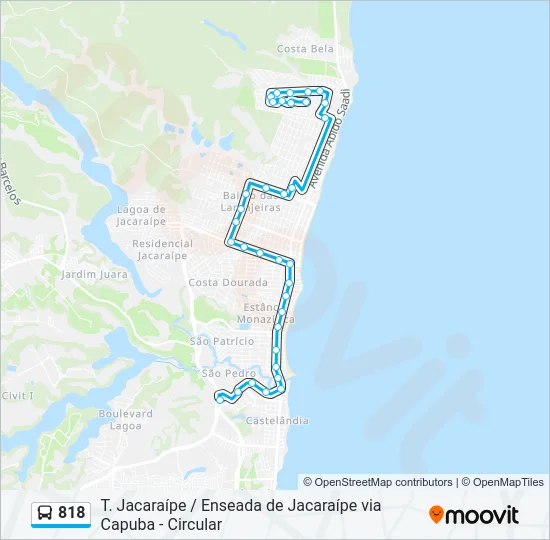818 Bus Line Map