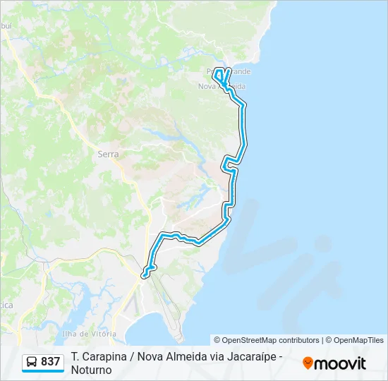 837 Bus Line Map