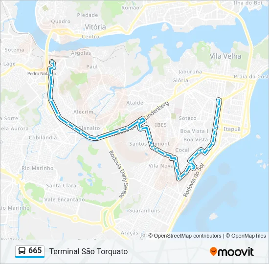 665 Bus Line Map