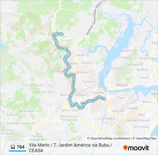 784 Bus Line Map