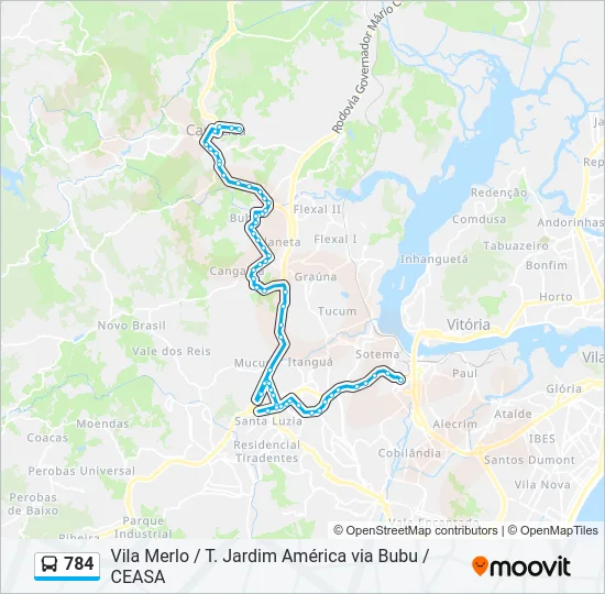 784 Bus Line Map