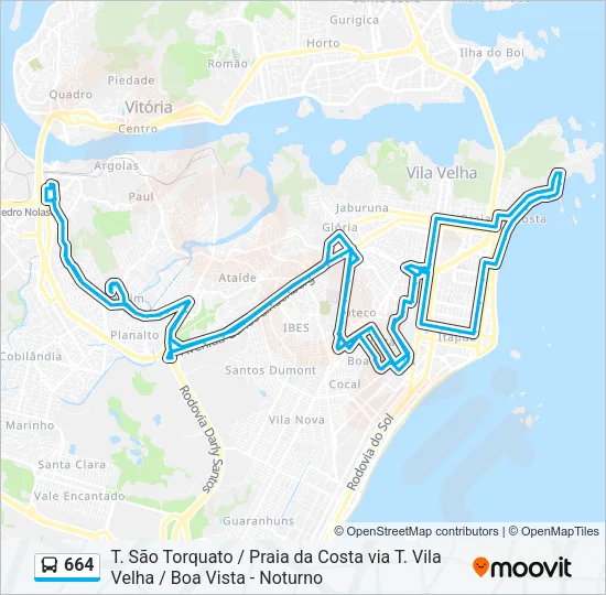 664 Bus Line Map