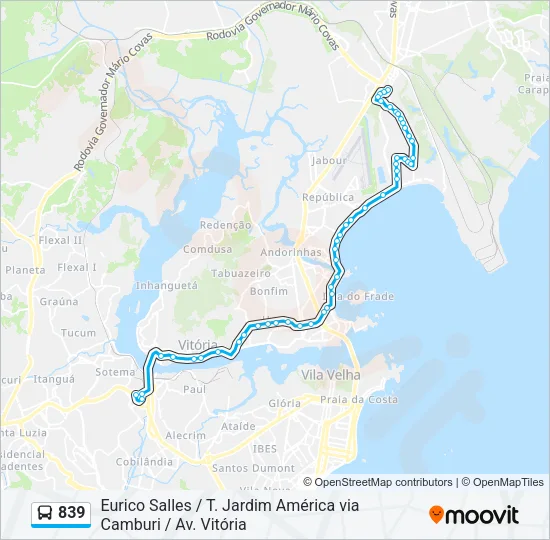 839 Bus Line Map