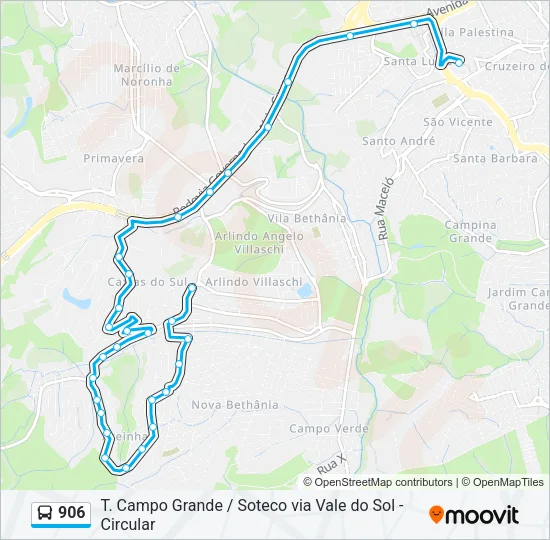 906 Bus Line Map