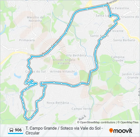 906 Bus Line Map